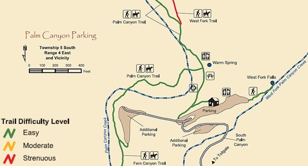 palm canyon hiking map