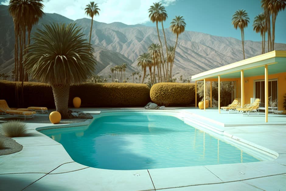 Poolside in Palm Springs, California